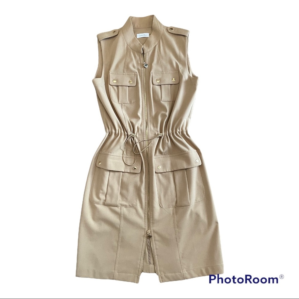 Calvin Klein Khaki Cargo Dress - safari style